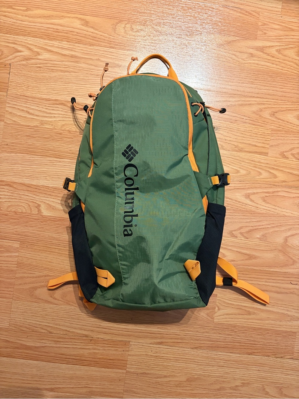 Columbia Green Backpack with Yellow Accents